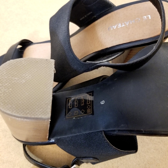 Elastic strap black block heel - Picture 3 of 3